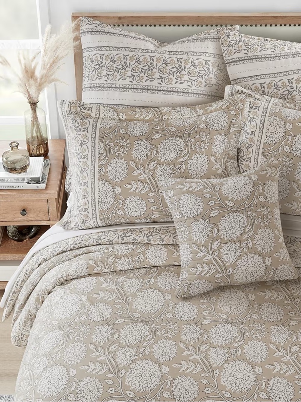 Levtex Home Adare Taupe Reversible King Duvet Cover Cotton Size Pre-Washed NWT